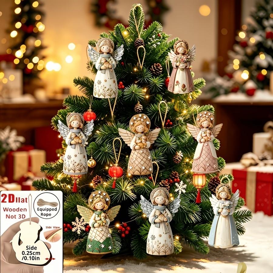 Christmas Tree Artificial - 1/5/10/20/50/100 шт. 2D-шаблона, 8 ретро-украшений в