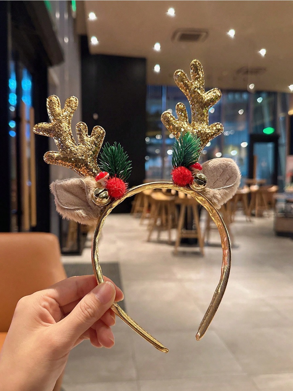 Reindeer Antlers Headband - 1 шт., рождественская повязка на голову