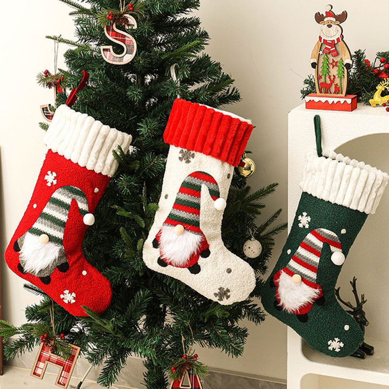 Christmas Stocking Hanging - Новый плюшевый рождественский носок-украшение, подарочный пакет