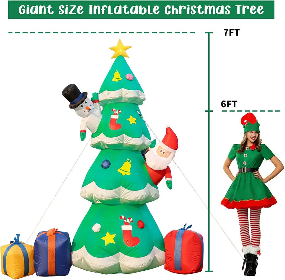 7-футовая светящаяся надувная  – обзор и цена Christmas Tree Artificial