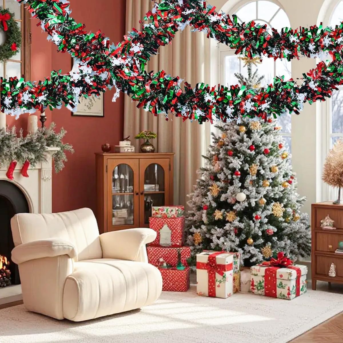 2 м рождественской гирлянды из – обзор и цена Tinsel Garland Decoration