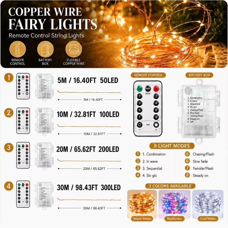 10-метровая водонепроницаемая  – обзор и цена Led Fairy String Lights